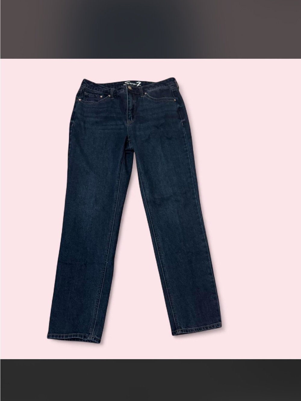 Seven7 Dark Blue Women's Straight Leg Jeans